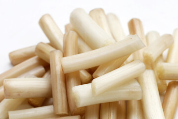 Fresh lotus rootlet on white background.