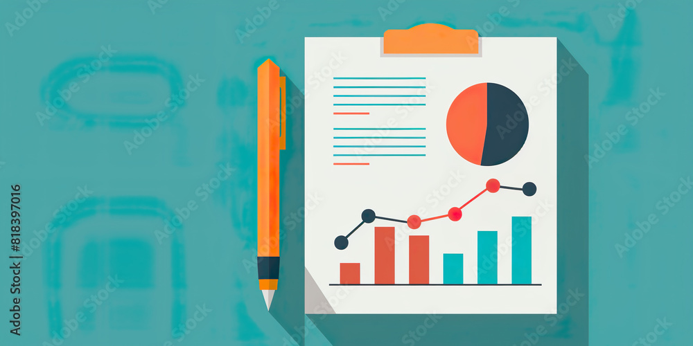 Poster sheet with graphs and statistics to analyze