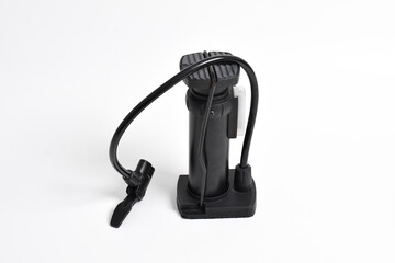 Bicycle pump isolated on white background. Portable air pump