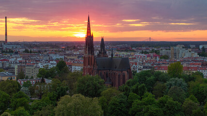 Naklejka premium Katedra w miescie Wroclaw
