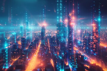 Fototapeta premium Abstract futuristic city 