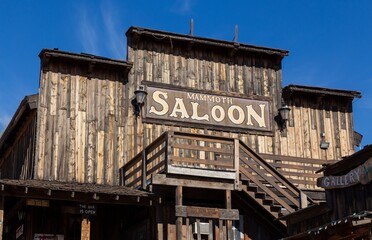 Mammoth Saloon Restaurant Bar Exterior Front View, Historic Goldfield Arizona USA Mining Ghost...