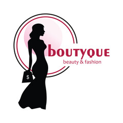 Boutyque logo design simple concept Premium vector