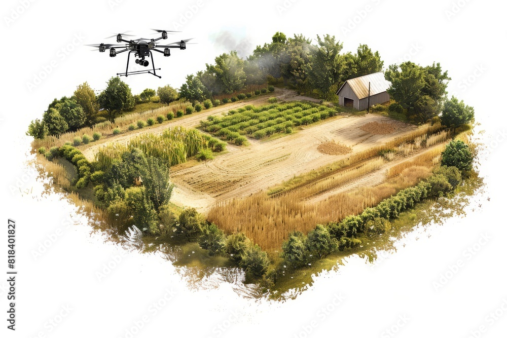 Aufkleber the of farming through modern precision drones using sensoric systems and 8k technology optimizes cr