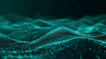 Abstract Teal Digital Wave