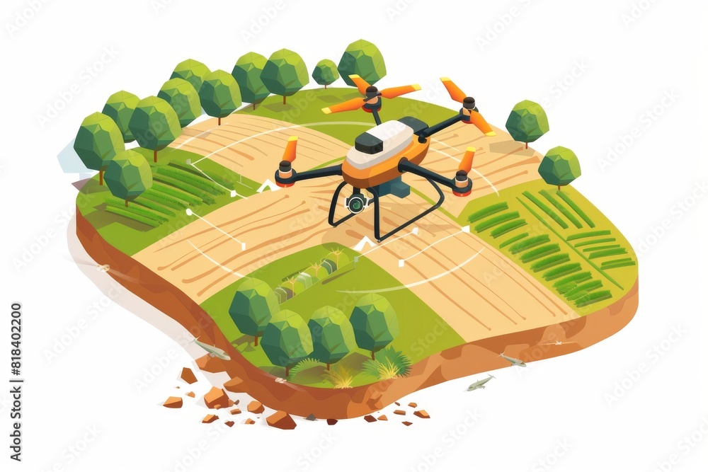 Poster farm operations are transformed by drones utilizing modern precision sensors, sensoric automation, a