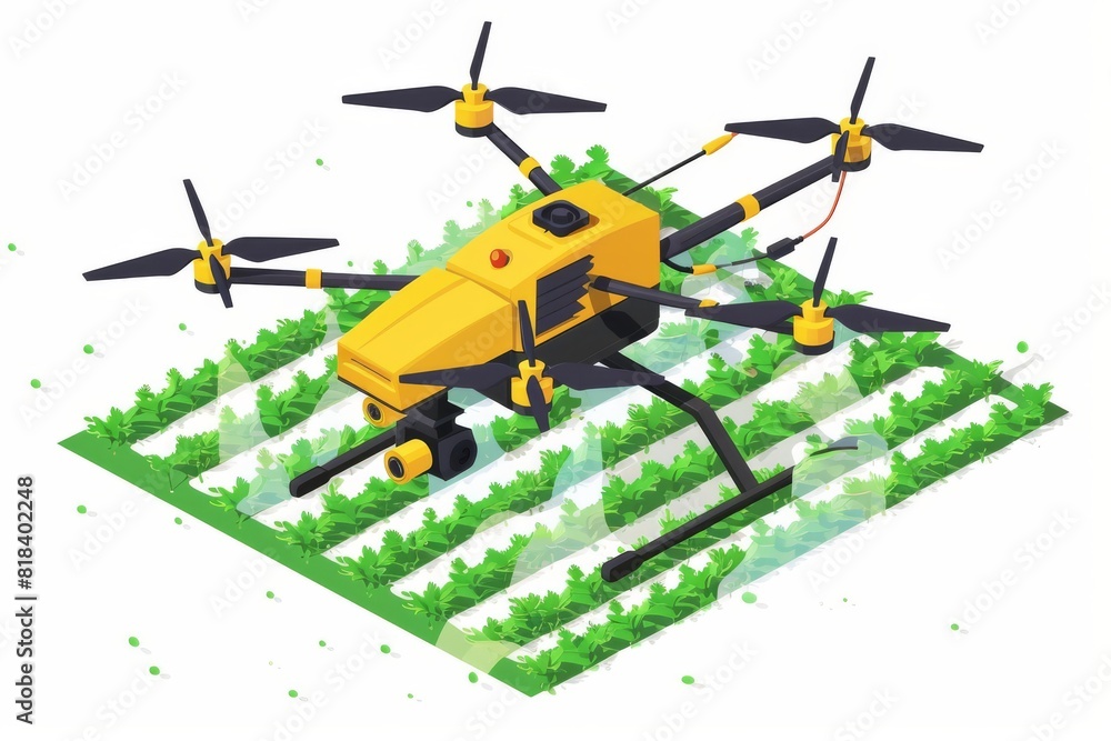 Poster agriculture leverages drones with modern precision sensoric systems and 8k technology to automate cr