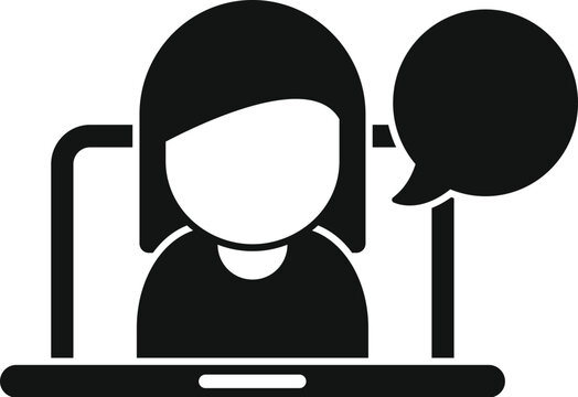 recommend clip art: Online customer support icon in flat design for computer helpdesk assistance, tech chat communication, and call center user web interface