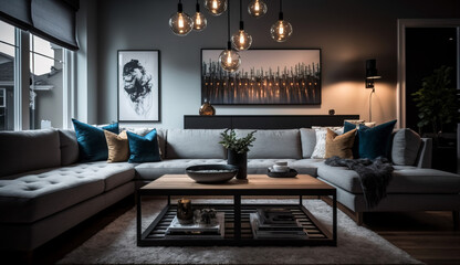 Beautiful sleek and modern living room