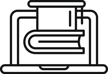 Simplified black line drawing of a centrifugal pump, ideal for technical and industrial design use