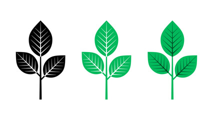 2-Color Geometric Leaf Icon Logo