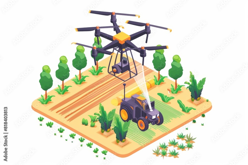 Poster drones utilizing modern precision sensors and 8k sensoric technology transform farming operations, o