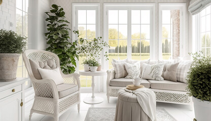 Fototapeta premium Beautiful A bright and airy sunroom