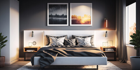 Beautiful Modern interior design of a bedroom