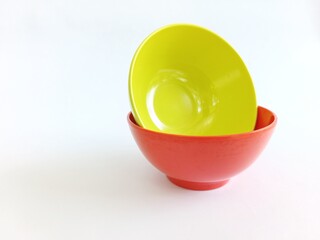 bowls on white background