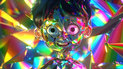 Fototapeta premium Kaleidoscope Hearts: Shattering Barriers, Embracing Unity