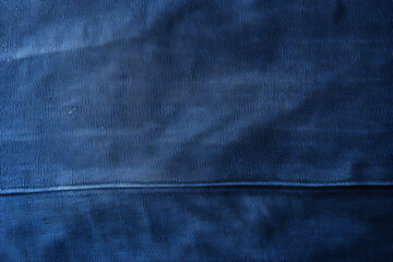Close-up of blue denim fabric background and texture
