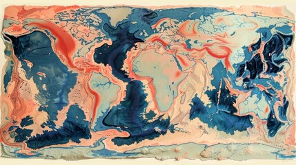 Naklejka premium Exploring Ocean Currents: Temperature Impacts on Marine Circulation and Climate Patterns