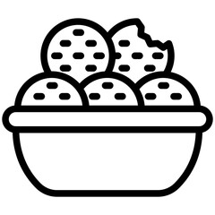 Falafel black outline icon, related to street food theme. use for modern concept, app and web development.