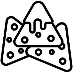 Nachos black outline icon, related to street food theme. use for modern concept, app and web development.