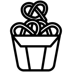 Pretzel black outline icon, related to street food theme. use for modern concept, app and web development.