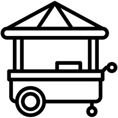 Food Cart black outline icon, related to street food theme. use for modern concept, app and web development.