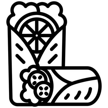 recommend clip art: black outline icon, related to street food theme. use for modern concept, app and web development.