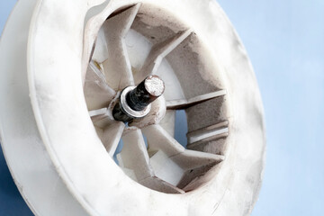 broken plastic pulley mechanism of  blind for fix by handyman