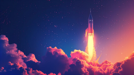 Naklejka premium Space Shuttle Ascent - Through Clouds