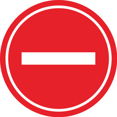 Red Circle Prohibition Symbol: Minimalist No Entry Sign