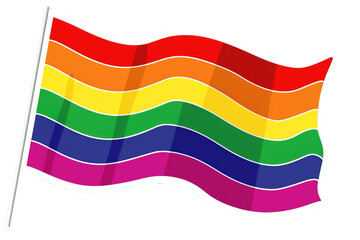 Obraz premium Rainbow LGBT pride flag over isolated transparent background