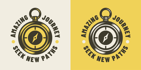 Vintage compass with cool typography design suitable for printable products.