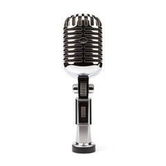 Fototapeta premium Standing microphone on white background