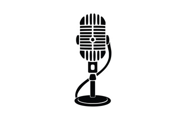 Microphone icon flat vector illustration.