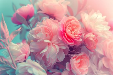 Fototapeta premium Vibrant pink flowers in bloom, adding an soft and dreamy touch.
