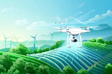 Innovative drone technology integrates precise agricultural automation for sustainable farming, enhancing crop cultivation in vast field