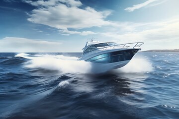 Luxury motorboat on the sea