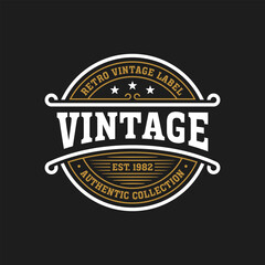 Classic Vintage Retro Label Badge Logo Vector Template