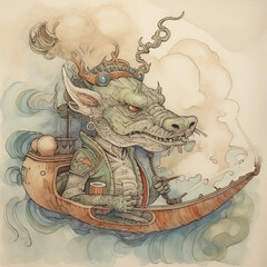 Psychedelic Watercolor pirate