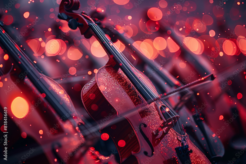 Poster a mesmerizing symphony performed by a world-renowned orchestra, each note resonating with precision 