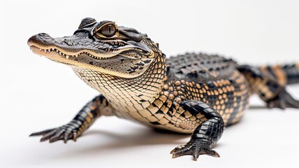 Fototapeta premium alligator on white studio background isolated