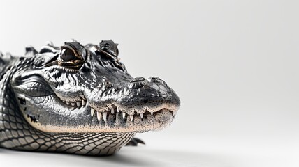 Fototapeta premium alligator on white studio background isolated