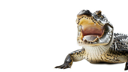 alligator on white studio background isolated