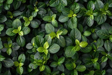 Green leaves pattern background, Natural background and wallpaper - generative ai