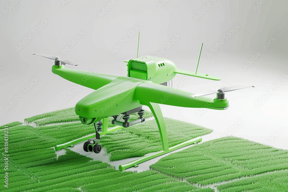 Poster precision agriculture integrates automated drones for effective fertilizing operations, enhancing cr