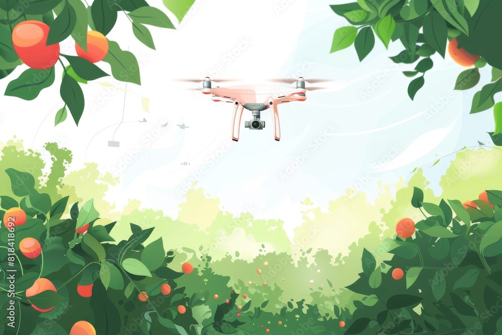 Poster future farming techniques in small scale agricultural settings utilize vector graphics for farm auto