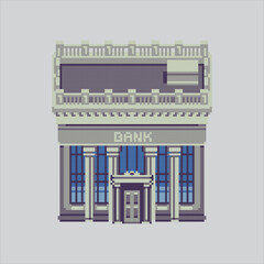 Pixel art illustration Bank. Pixelated Bank. Money Bank Building pixelated for the pixel art game and icon for website and video game. old school retro.