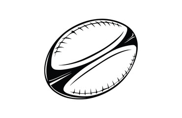 Rugby ball icon flat vector illustration.