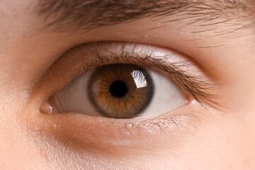 Man with beautiful eyes, closeup. Vision concept