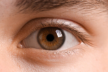 Obraz premium Man with beautiful eyes, closeup. Vision concept